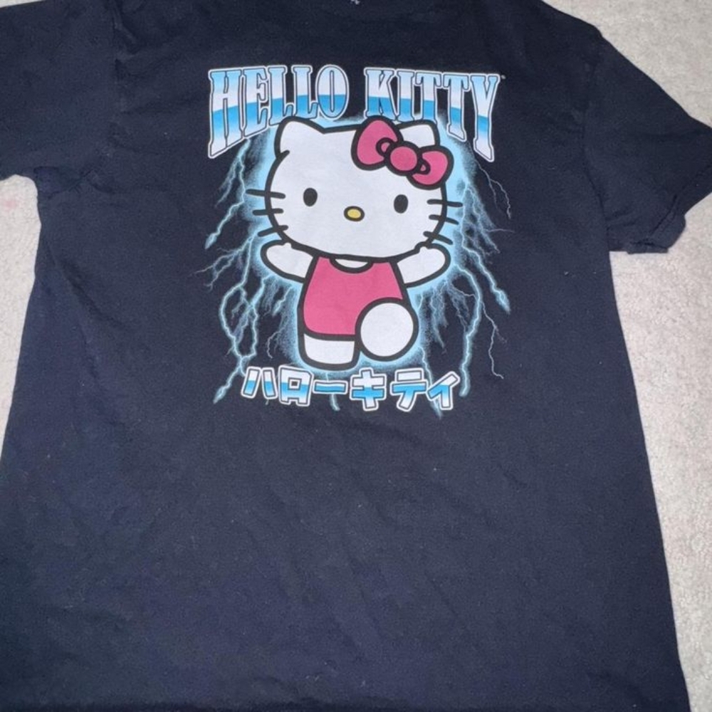 Dark blue hello kitty shirt